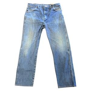 Wrangler Jeans 13MWZ Mens 36x38 Denim Blue Jeans Cowboy Cut Western Fit